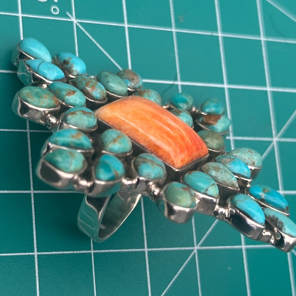 Spiny Oyster Turquoise Cluster Mega Statement Ste… - image 5